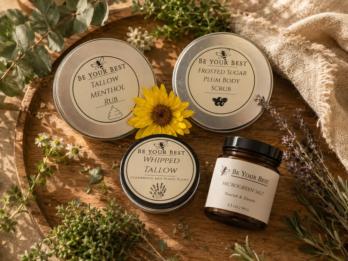 Natural lip balm and tallow products